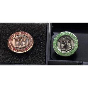 Panama Canal Co. CZ Government Service Lapel Pins Set Red and Green RARE li618